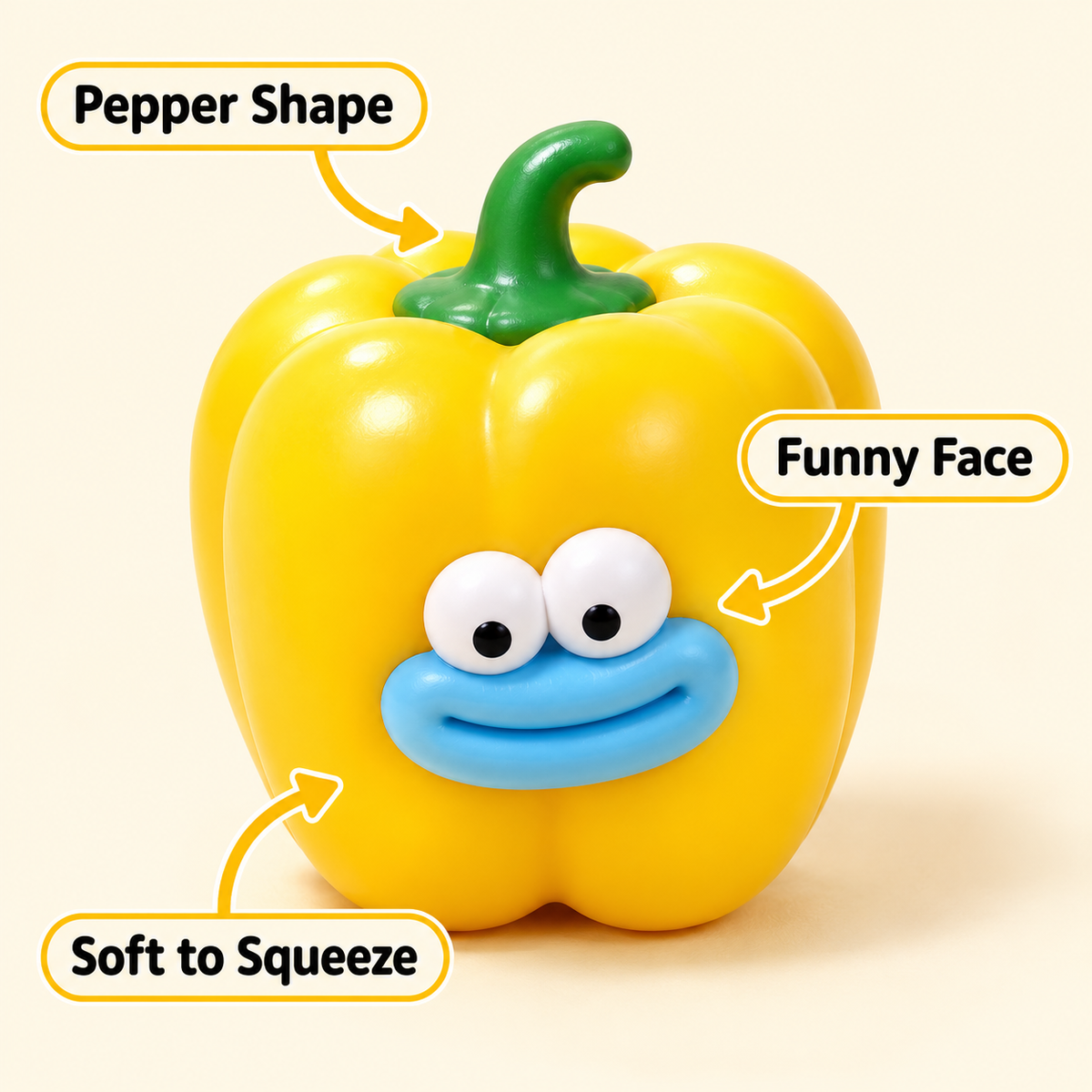 Bell Pepper Crunchy Squishy Toy with a Green Stem and Funny Face · mproduct-5b7b1db3e138b70f2e1d