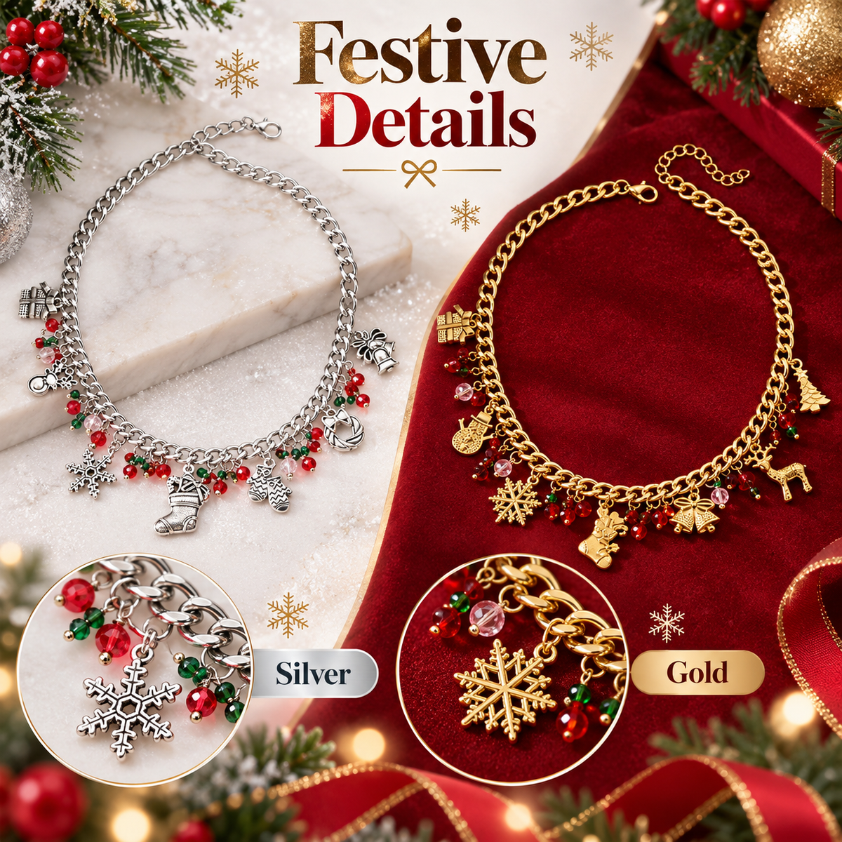 Christmas Snowflake Gift Pendant Necklace · mproduct-5d04ff517cc87ca52242