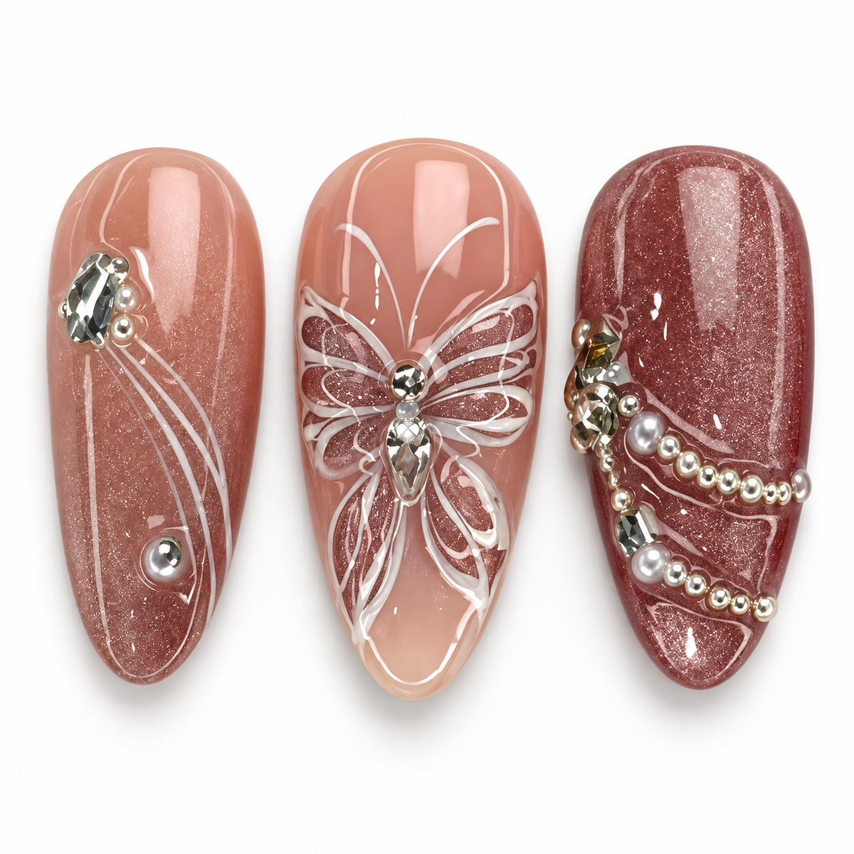 Butterfly Galaxy Cat Eye Crystal Press On Nail Set · mproduct-5d8658b290359e5a673c