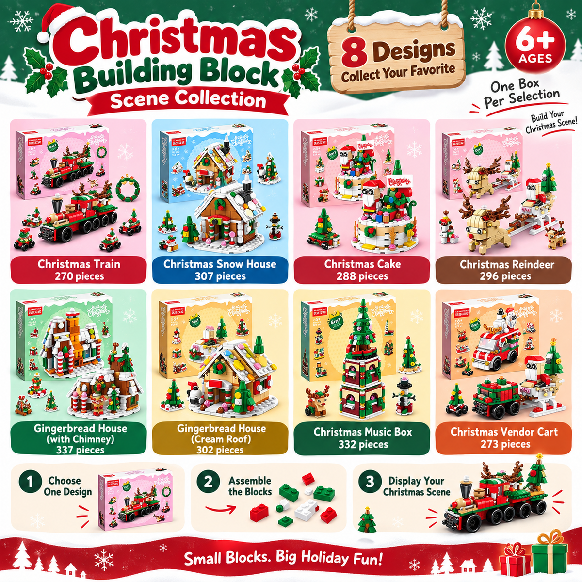 Christmas Building Block Scene Collection Eight Designs · mproduct-5e1565eed3418da631ce