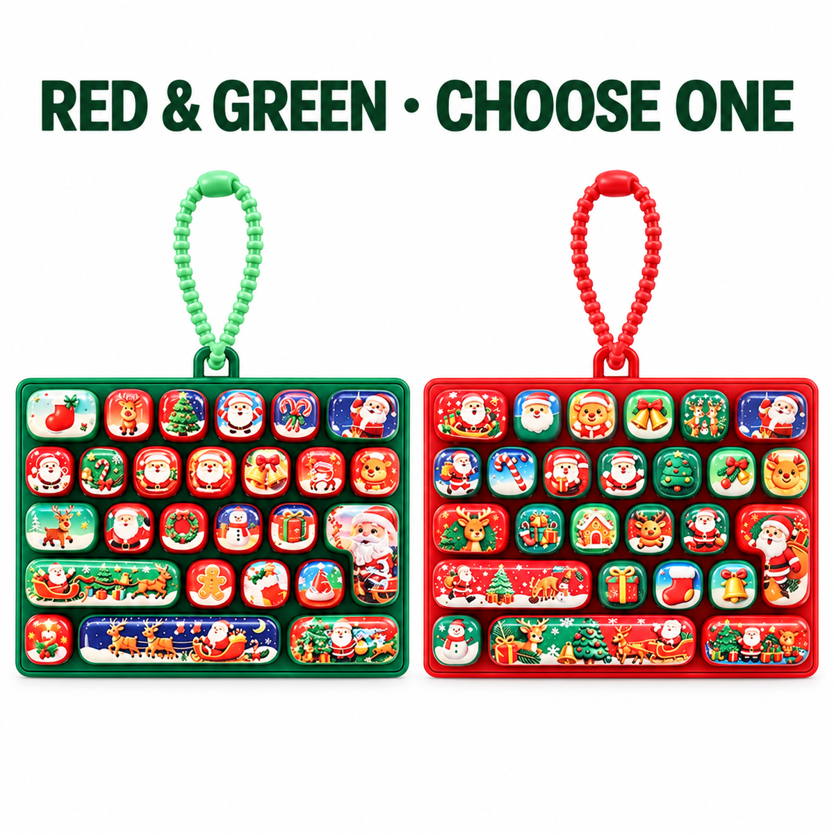 Christmas 26 Key Sensory Keyboard Keychain Red and Green · mproduct-64421969214c04867fd4