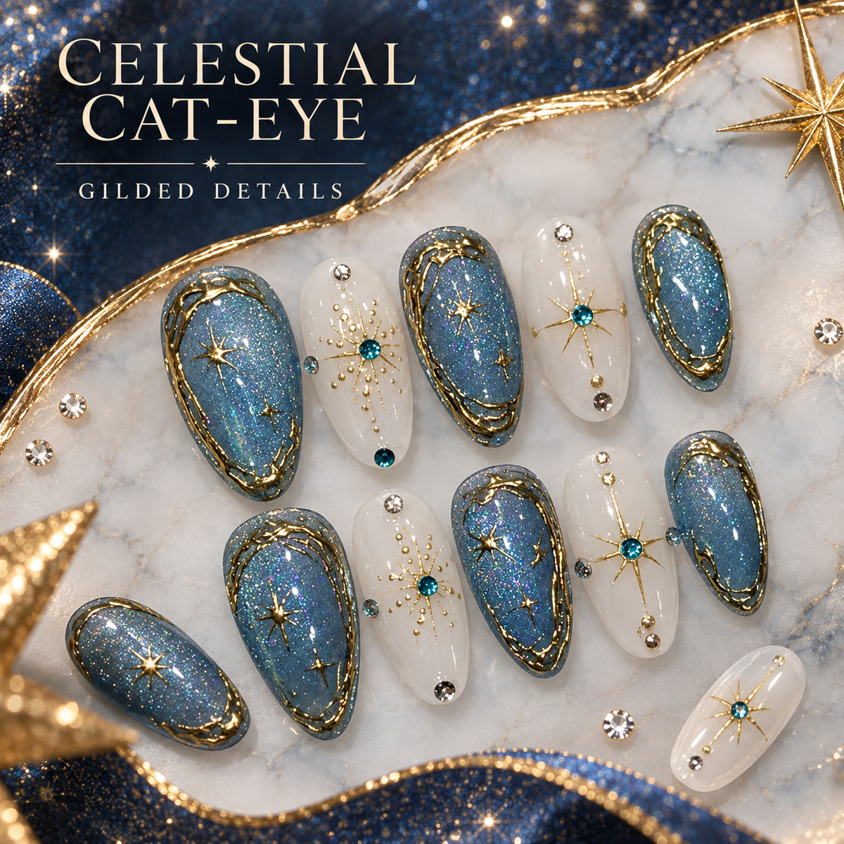 Galaxy Starlight Gilded Cat Eye Press On Nail Set · mproduct-65ef5ff05e79dd841cdc