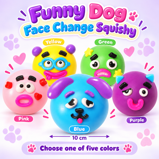 Funny Dog Face Change Squishy 10 cm Five Colors · mproduct-660644edf76cb399d50c