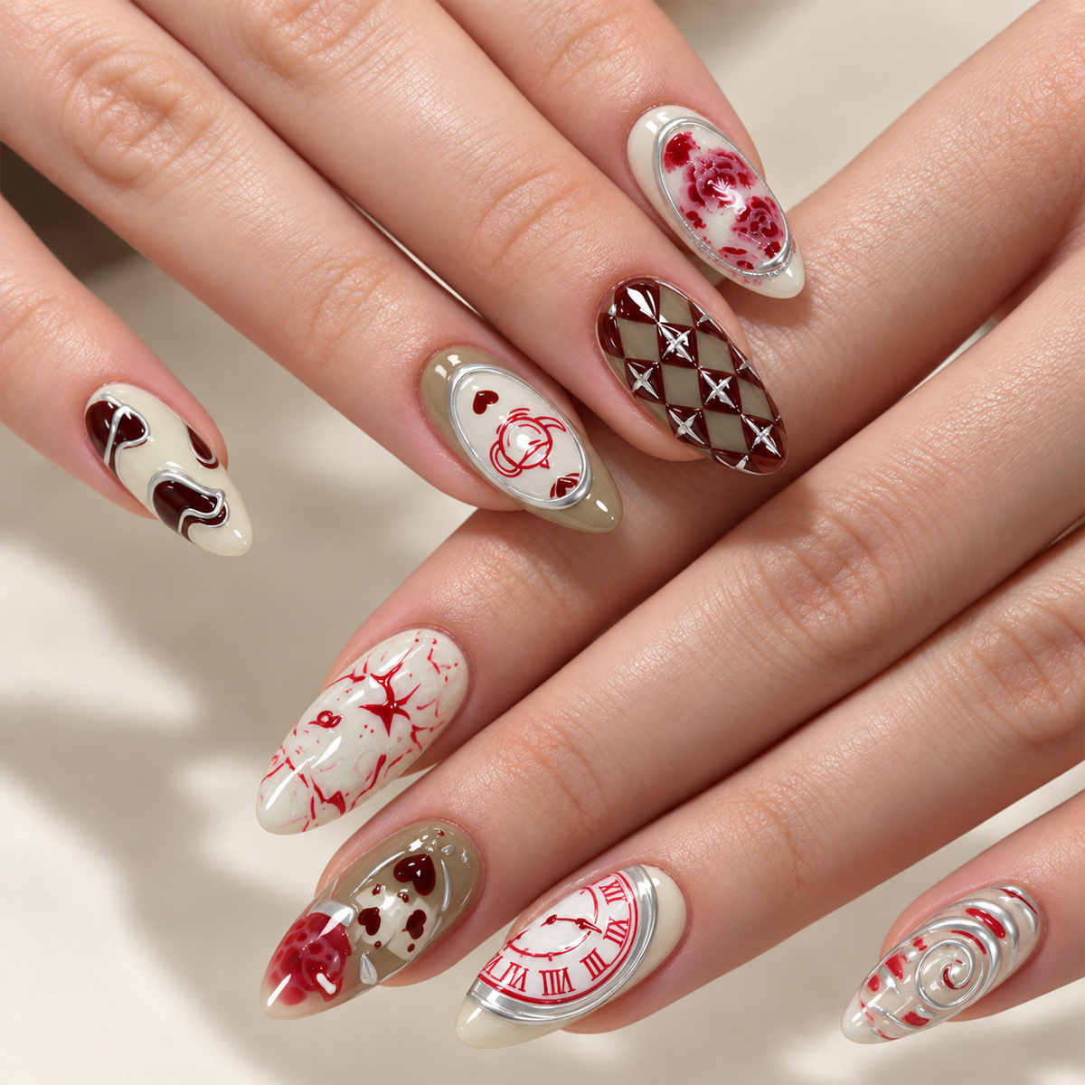 Dream Rose Heart Animal Press On Nails · mproduct-69baae0ea5b3ec7dd936