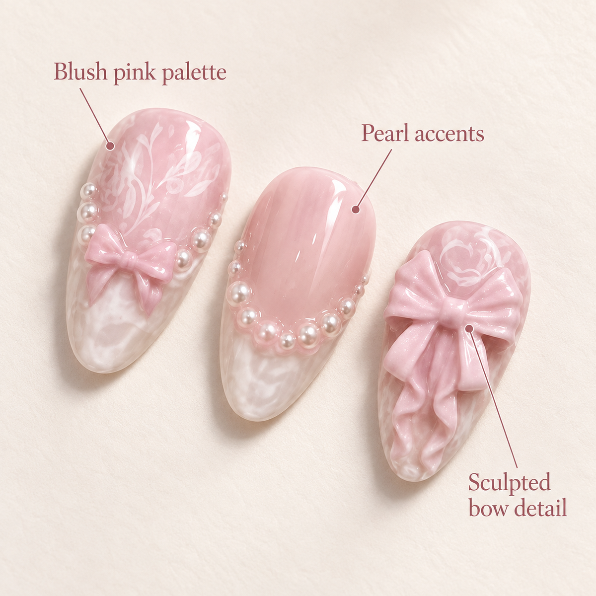 Sugar Pearl Bow French Press On Nail Set · mproduct-7171acf007c418efc600