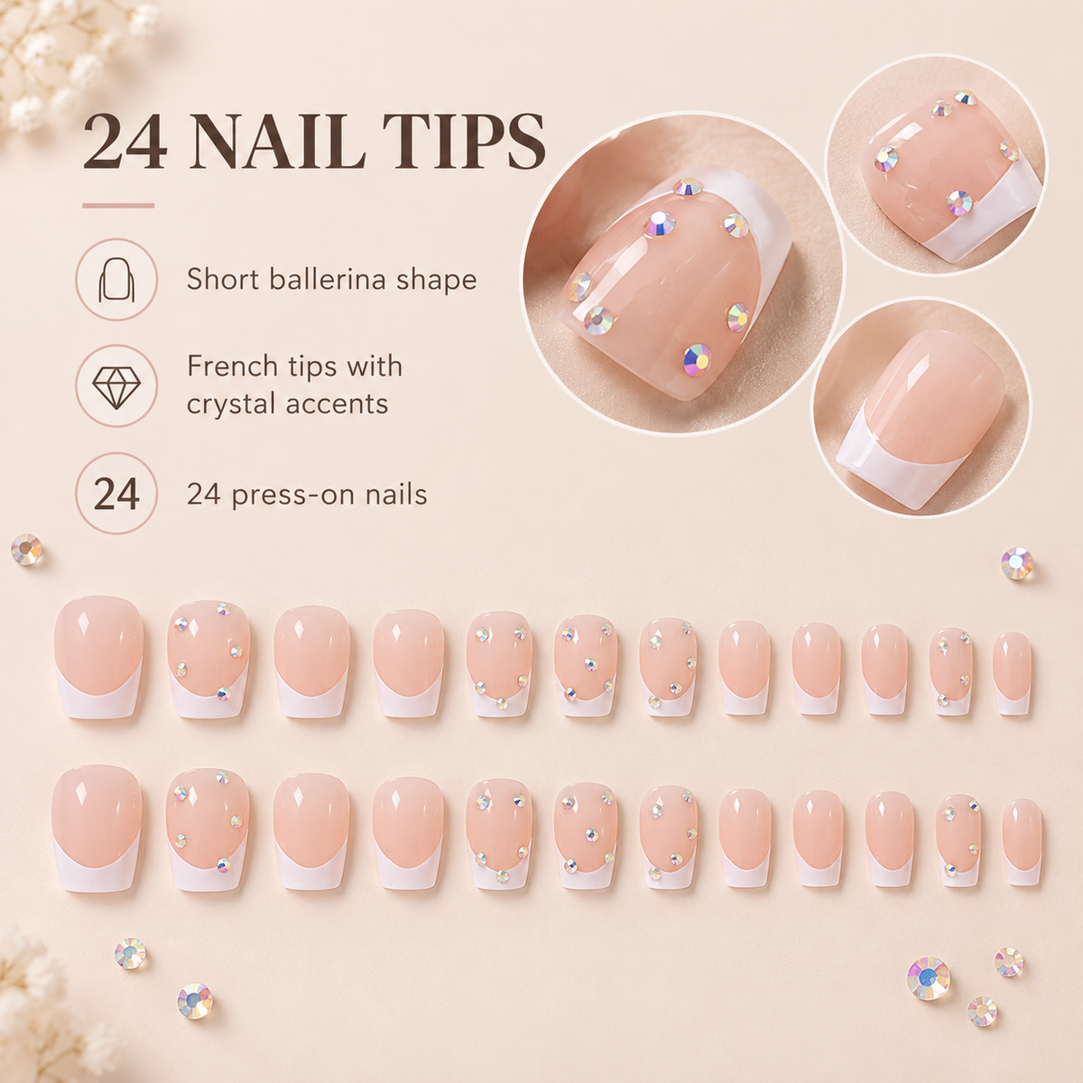 Sparkling White French Ballerina Press On Nail Set · mproduct-7195c1d933ddbb72388d