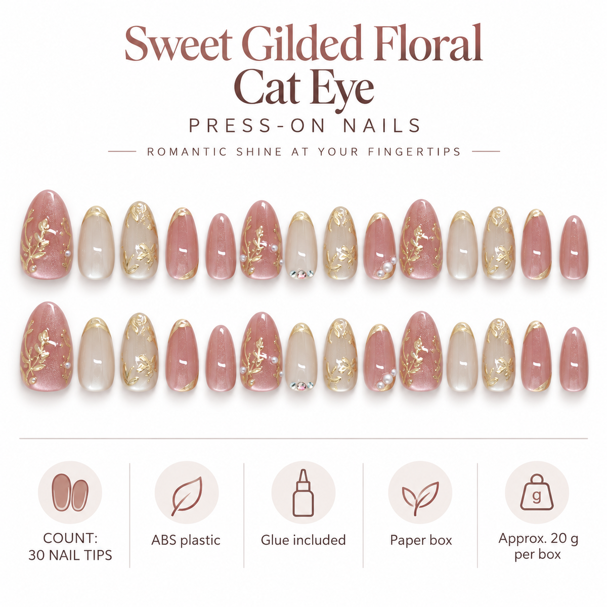 Z1385 Sweet Gilded Press-On Nail Set · mproduct-741561f45acdf0fbc411