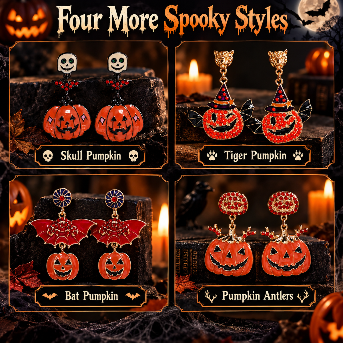 Halloween Pumpkin Ghost Earrings Eight Designs · mproduct-7479bcf1398f98eab583