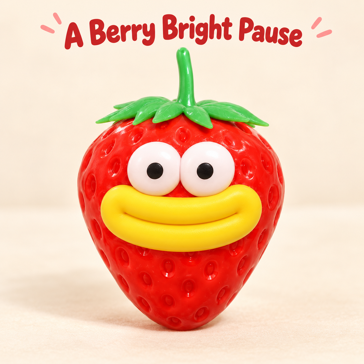 Strawberry Crunchy Squishy Toy with a Smiling Face and Leaf Top · mproduct-7677b0c5a6042ff7dc47