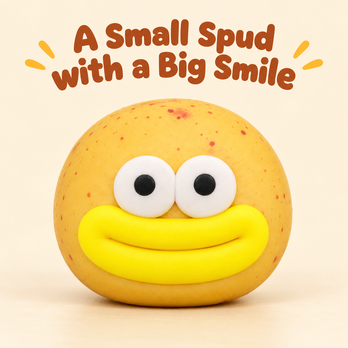Potato Crunchy Squishy Toy with a Speckled Skin and Funny Face · mproduct-78e69064f410211bff1b