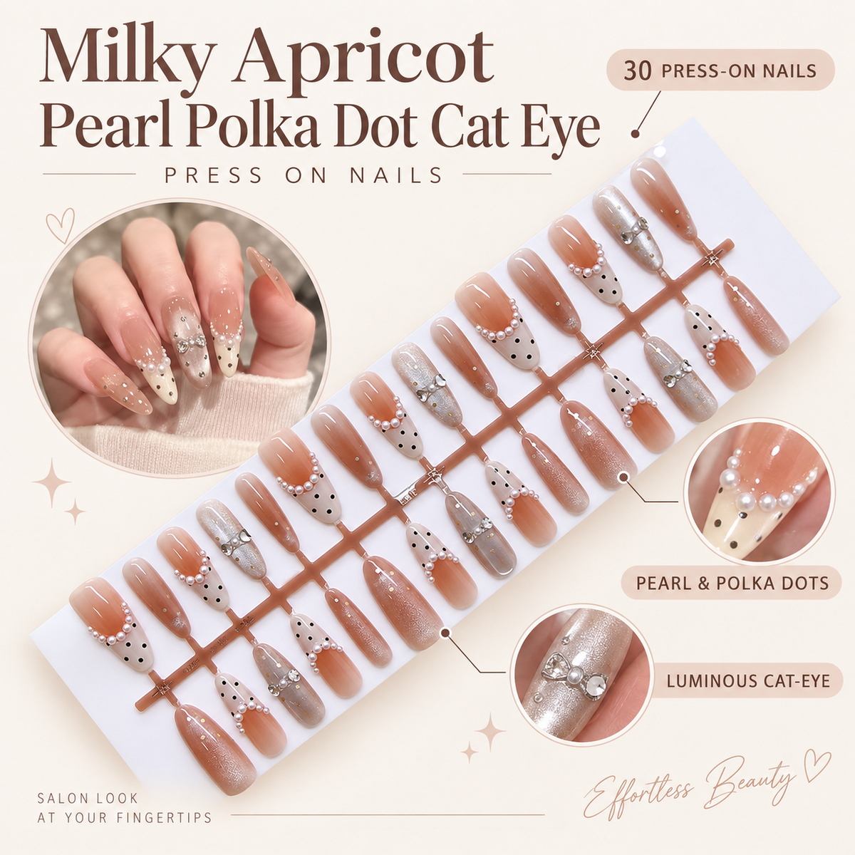 Milky Apricot Pearl Cat Eye Press On Nail Set · mproduct-7a8abf431e1d1ef2a0dd