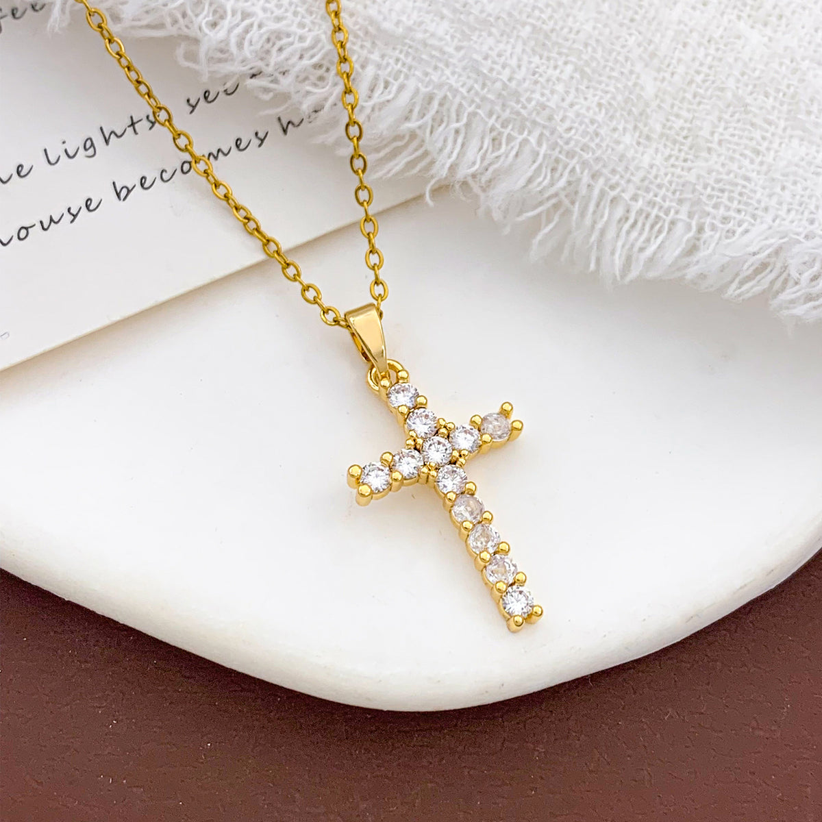 Faceted Stone Cross Necklace · mproduct-7b64823d724f3af734fe