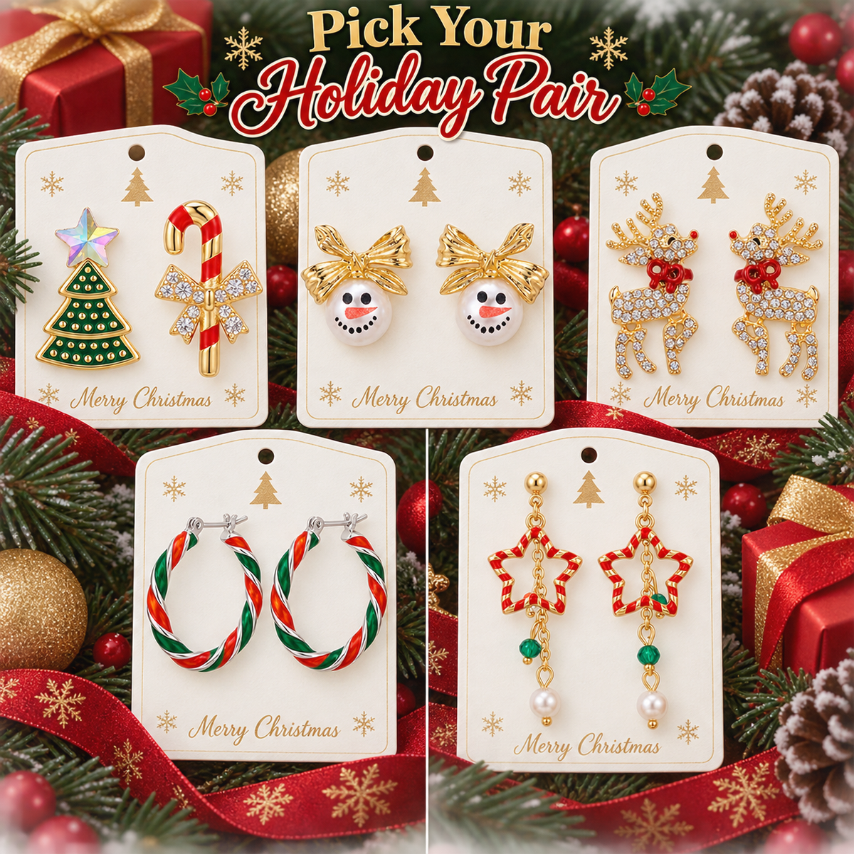 Christmas Charm Earrings Collection Five Designs · mproduct-7c043ba50b7505e808aa