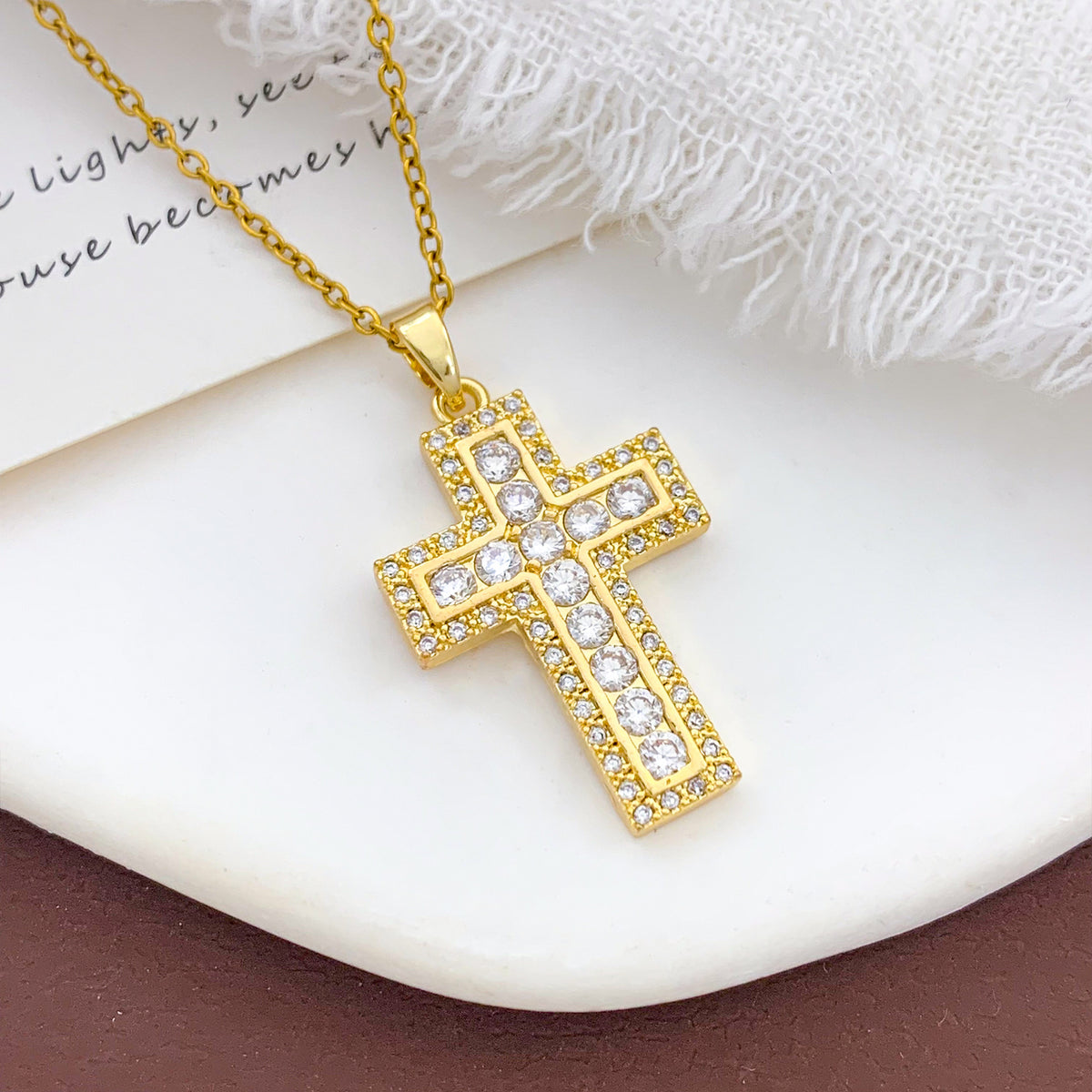 Faceted Stone Cross Necklace · mproduct-7dd67c384f5385ed0804