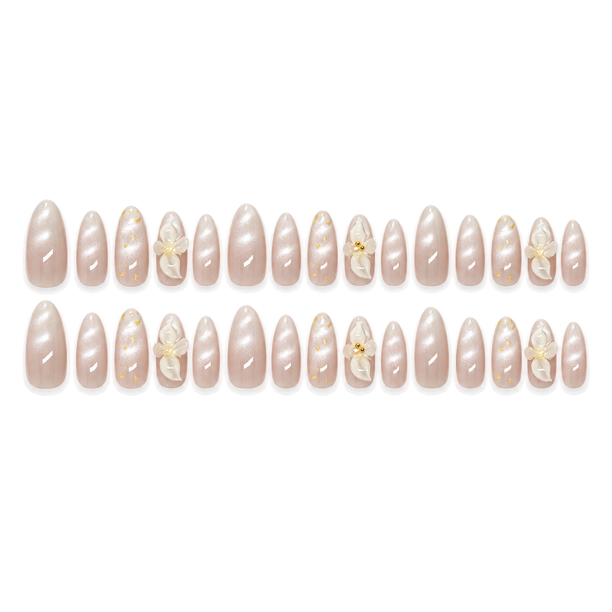 Pale Gold Ice Lily Cat Eye Press On Nail Set · mproduct-7f3600cb04c9139137f0