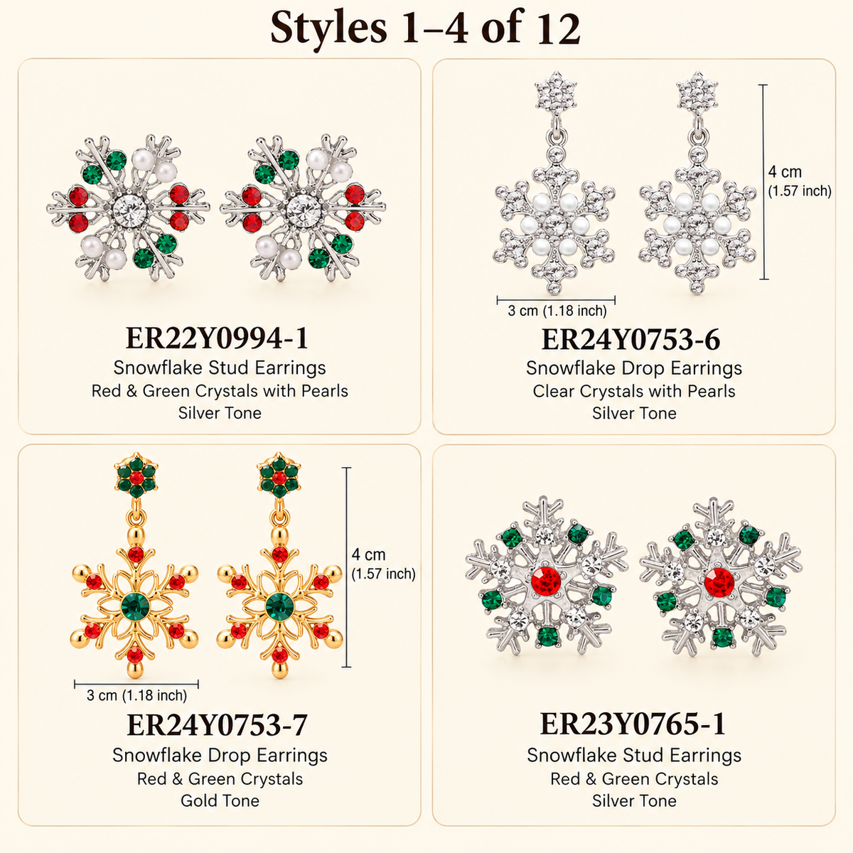 Christmas Rhinestone Earrings Collection Twelve Styles · mproduct-817ea96f2d2c106284e1