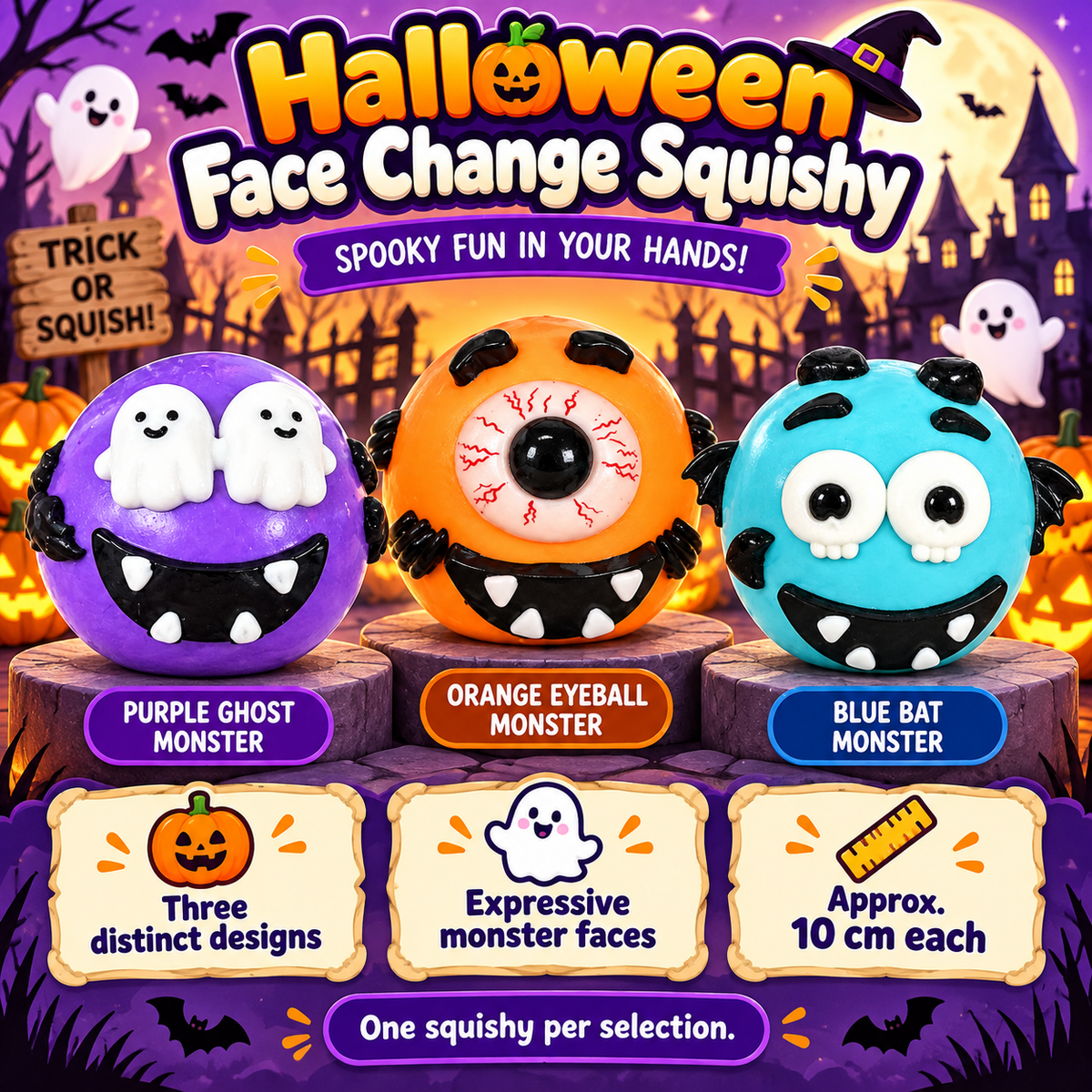 Halloween Face Change Squishy 10 cm Three Colors · mproduct-827a6a571c420e92b680