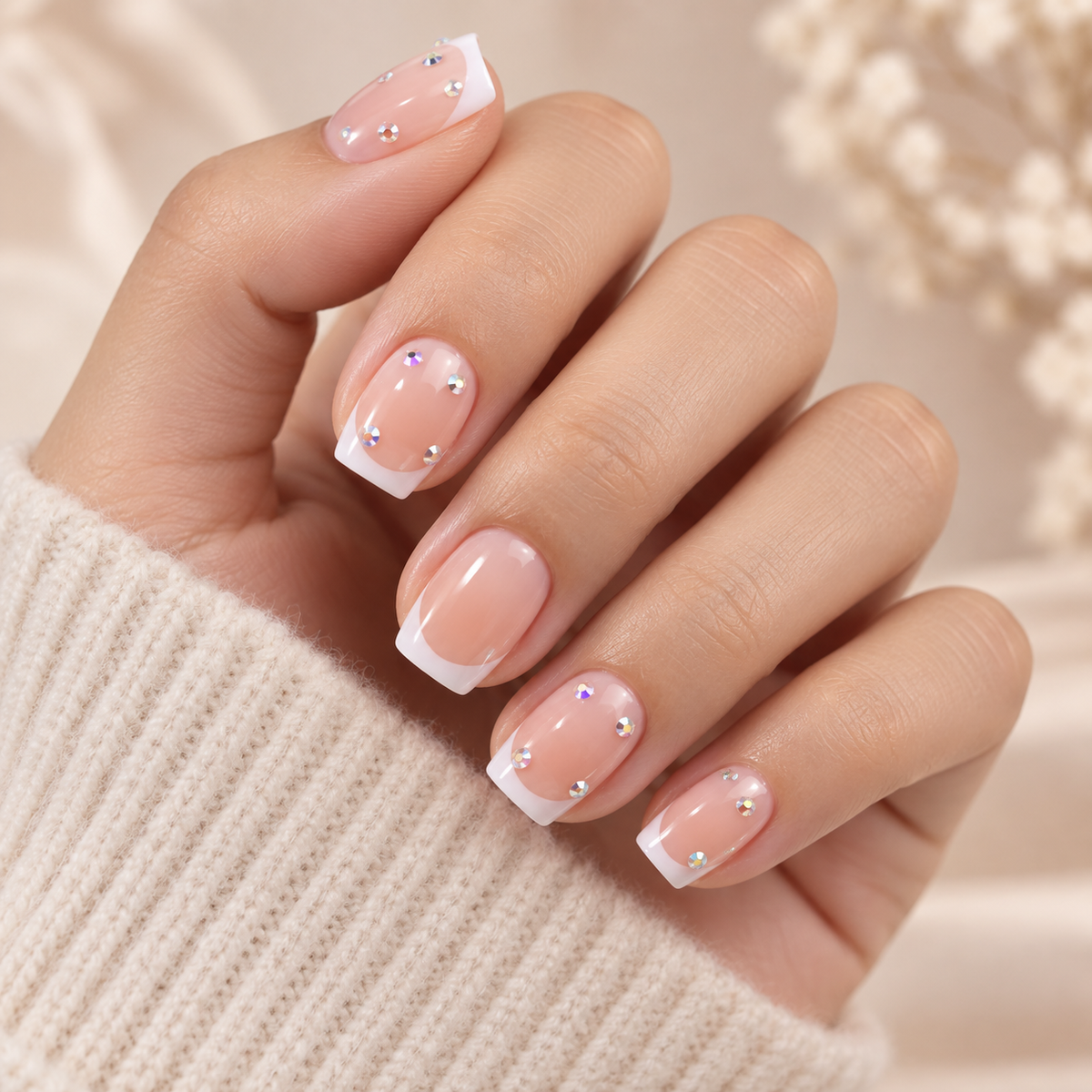 Sparkling White French Ballerina Press On Nail Set · mproduct-8682b5223cfac4834049
