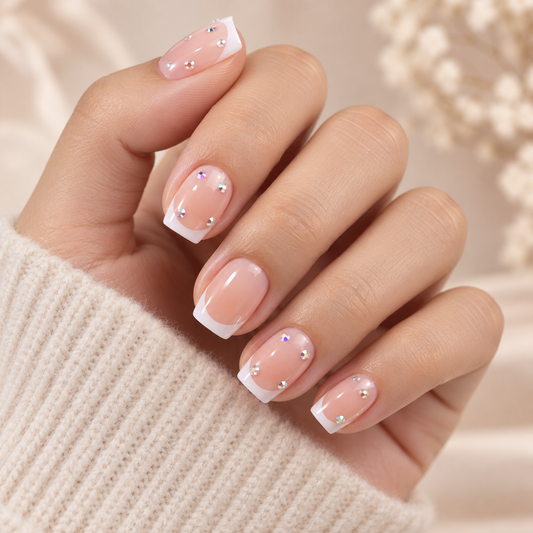 Sparkling White French Ballerina Press On Nail Set · mproduct-8682b5223cfac4834049