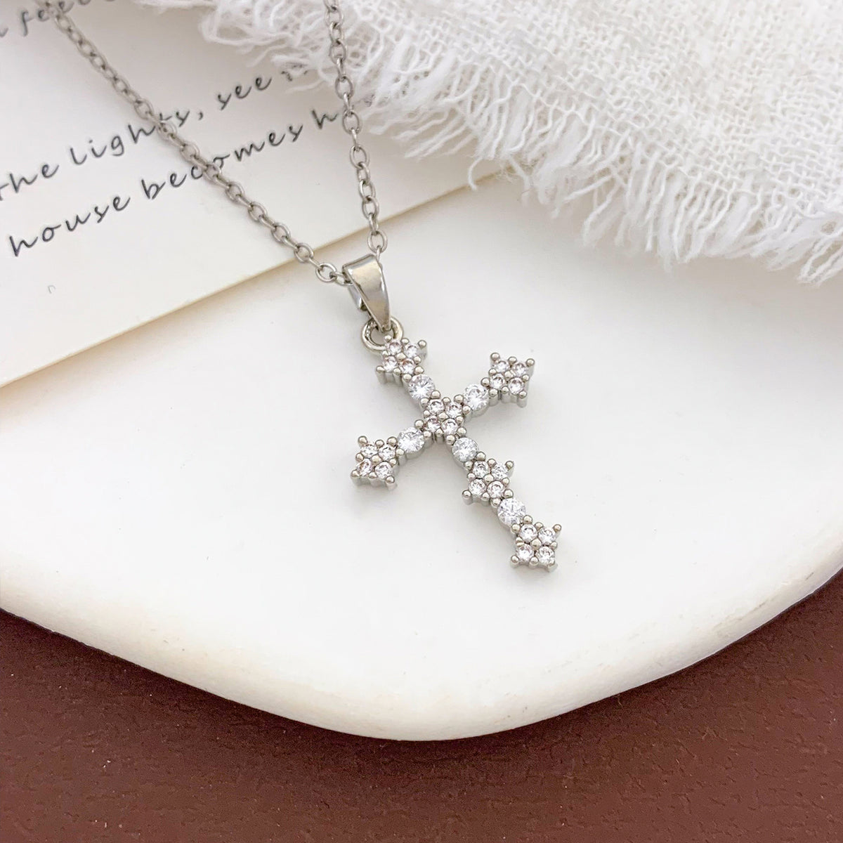 Faceted Stone Cross Necklace · mproduct-86cee7f3efe05fef58c7