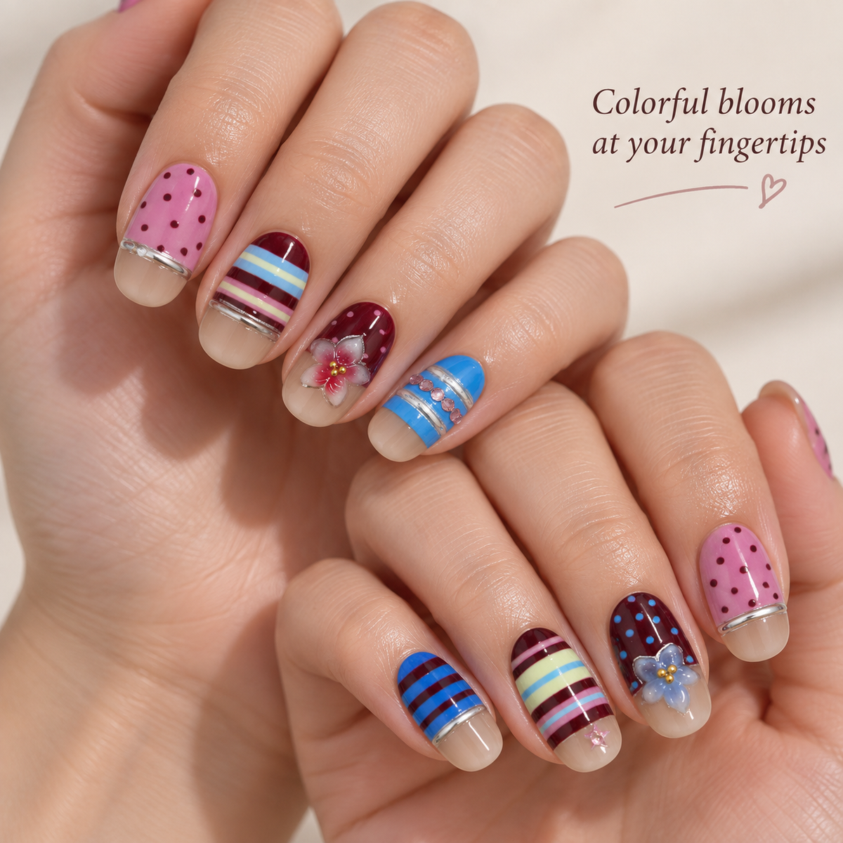 Dopamine Bloom Stripe Press On Nail Set · mproduct-8a0d7beeae7aec95f281