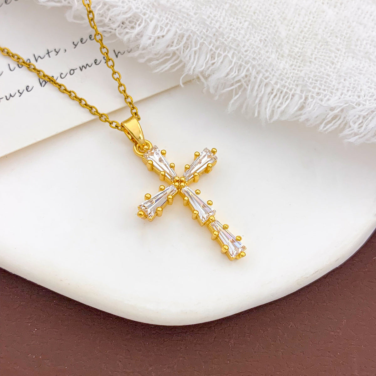 Faceted Stone Cross Necklace · mproduct-8bb5c2734e6deeaeb228