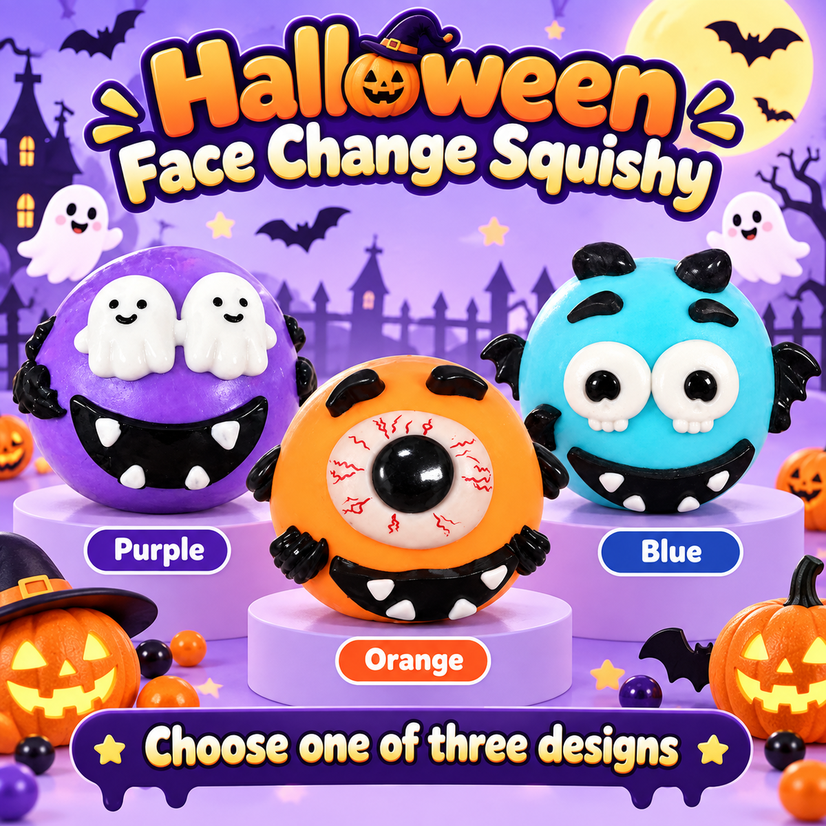 Halloween Face Change Squishy 10 cm Three Colors · mproduct-8c4b0ded4e965419f9de