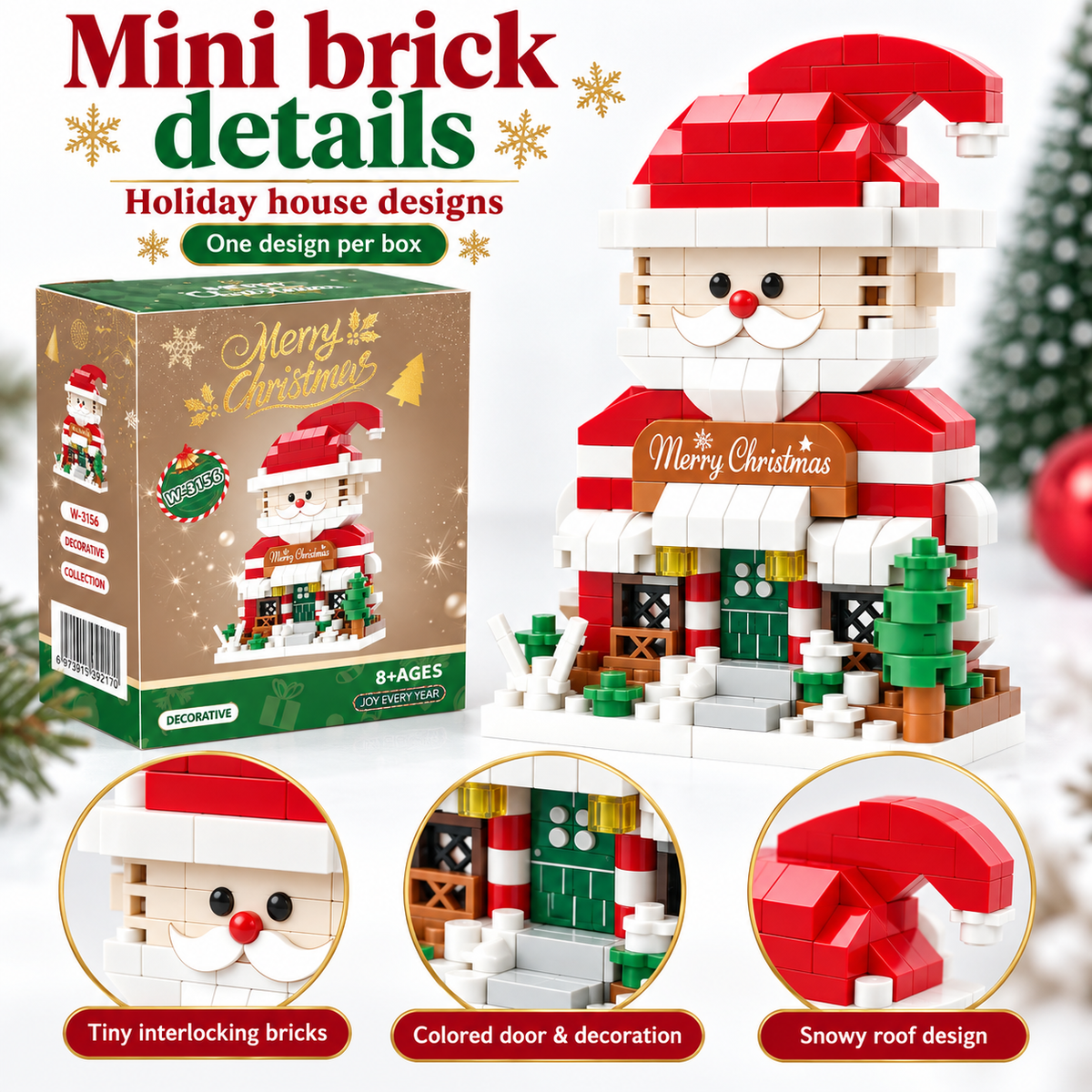 Christmas House Building Block Miniatures Nine Designs · mproduct-8c9aa609540c36795b62
