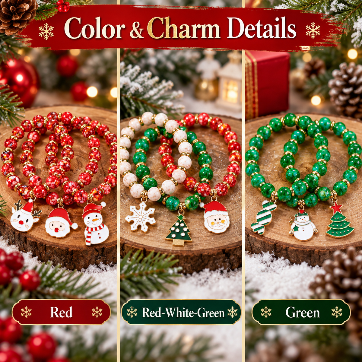 Christmas Beaded Bracelets Three Colors · mproduct-8d1a542f0bde09d9149b