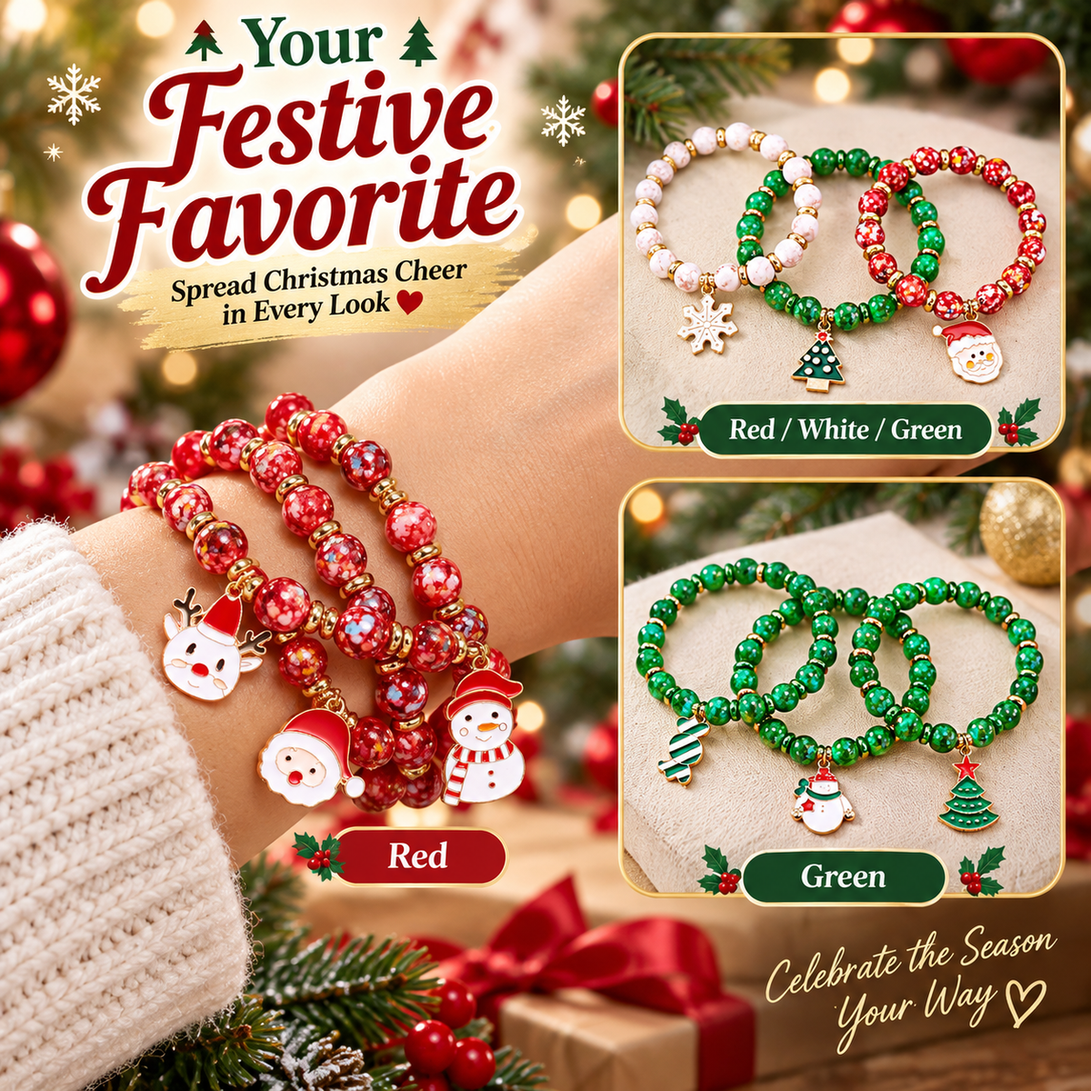 Christmas Beaded Bracelets Three Colors · mproduct-8df801145022d927d5d4