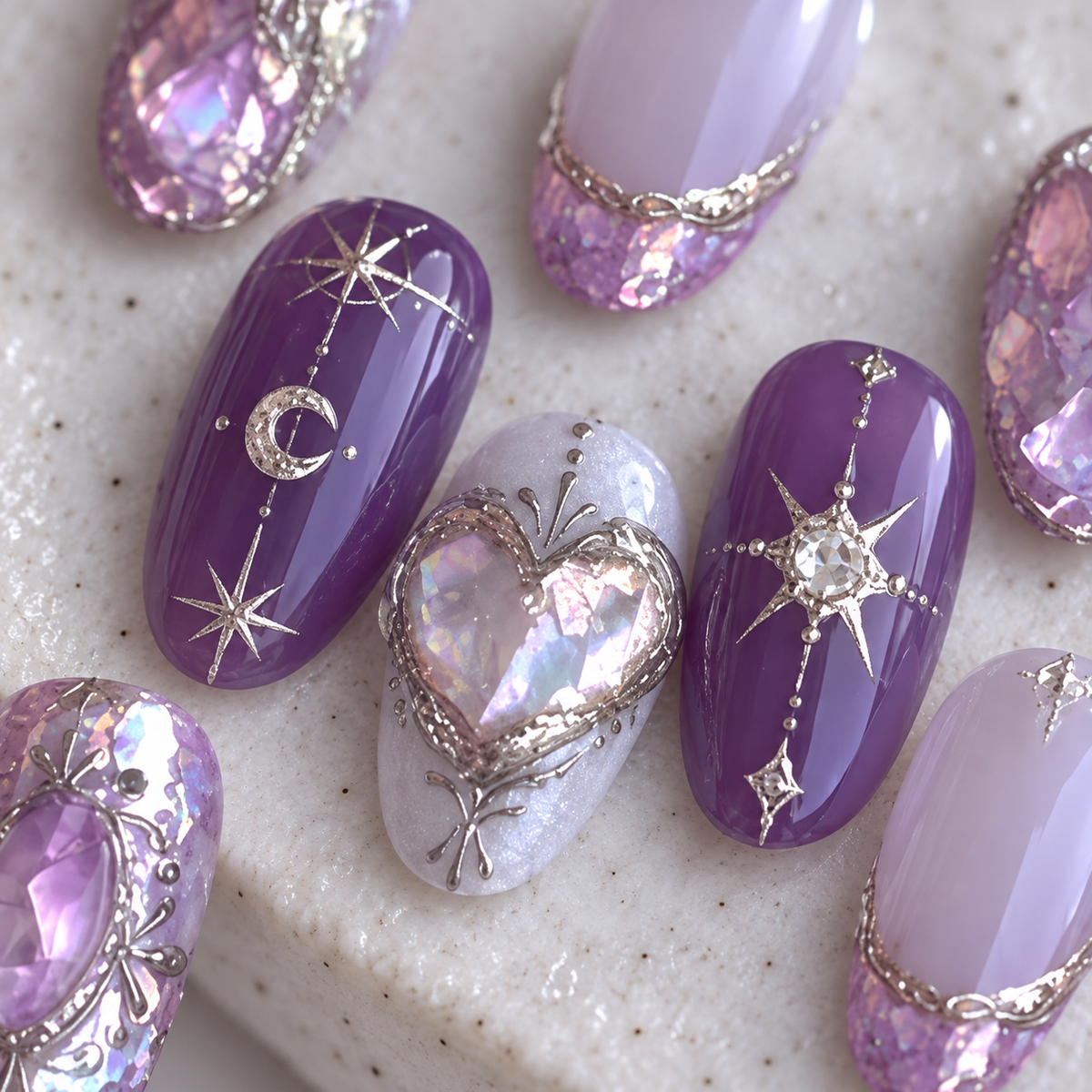 Dreamy Celestial Crystal Heart Press On Nail Set · mproduct-8e87f925cc3e6216409b