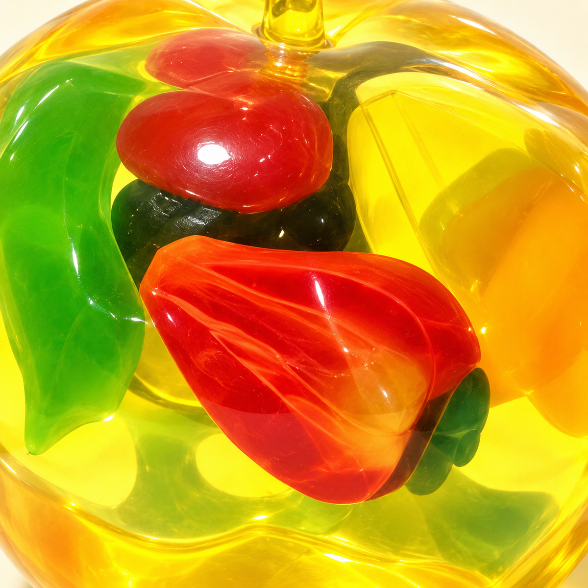 Clear Apple Squishy Toy with Colourful Fruit Shapes Inside · mproduct-8f4ab84f6236cf4d7f26