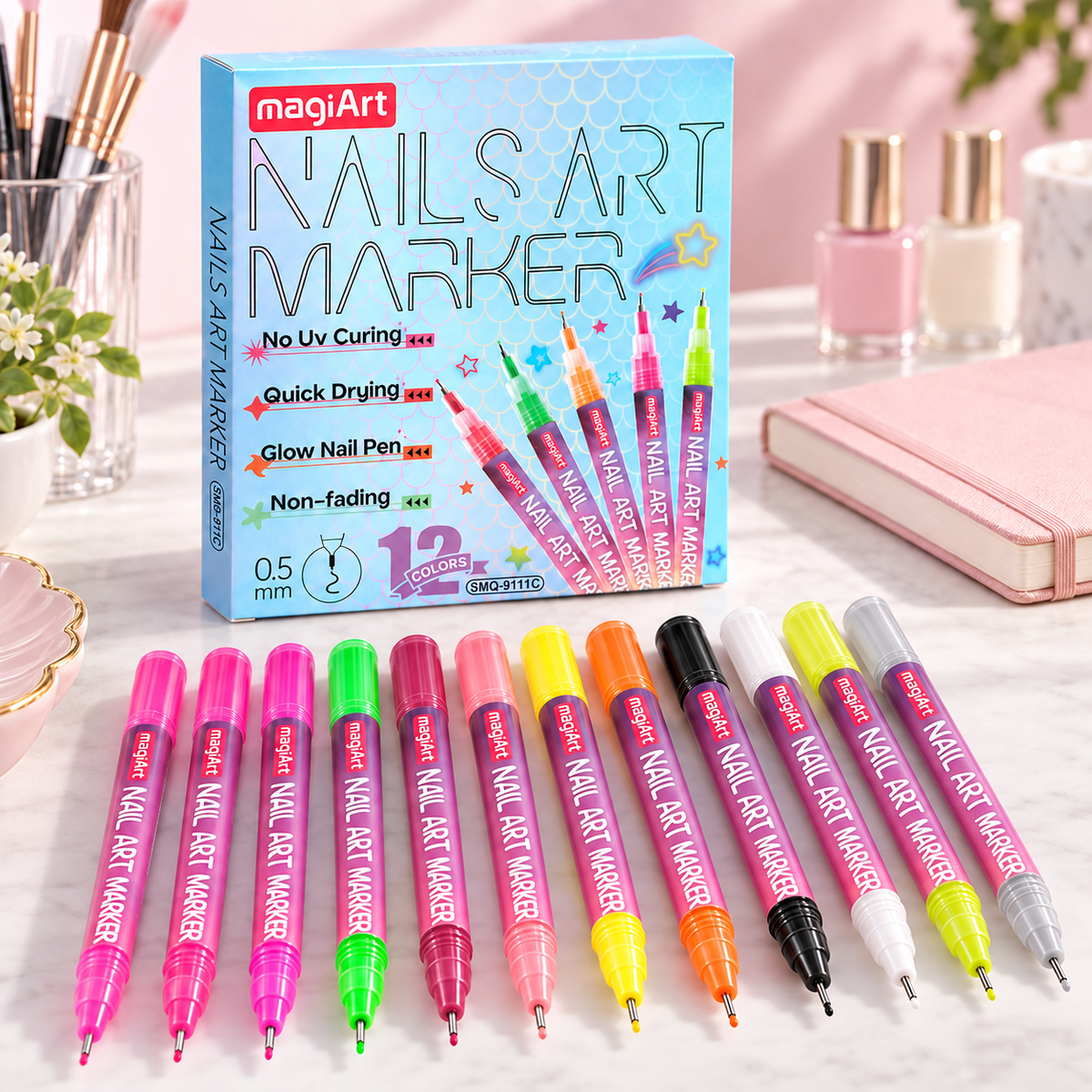 12 Color Nail Art Paint Marker Set, Classic or Dopamine Palette · mproduct-9164af0016b9223d2e29