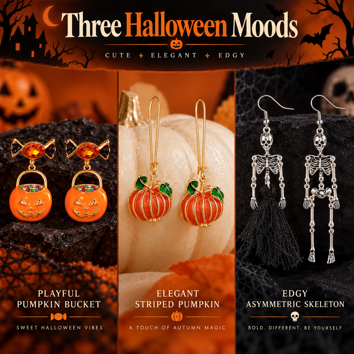 Halloween Pumpkin Skeleton Earrings Collection · mproduct-9185b12b6b9f14702e8c