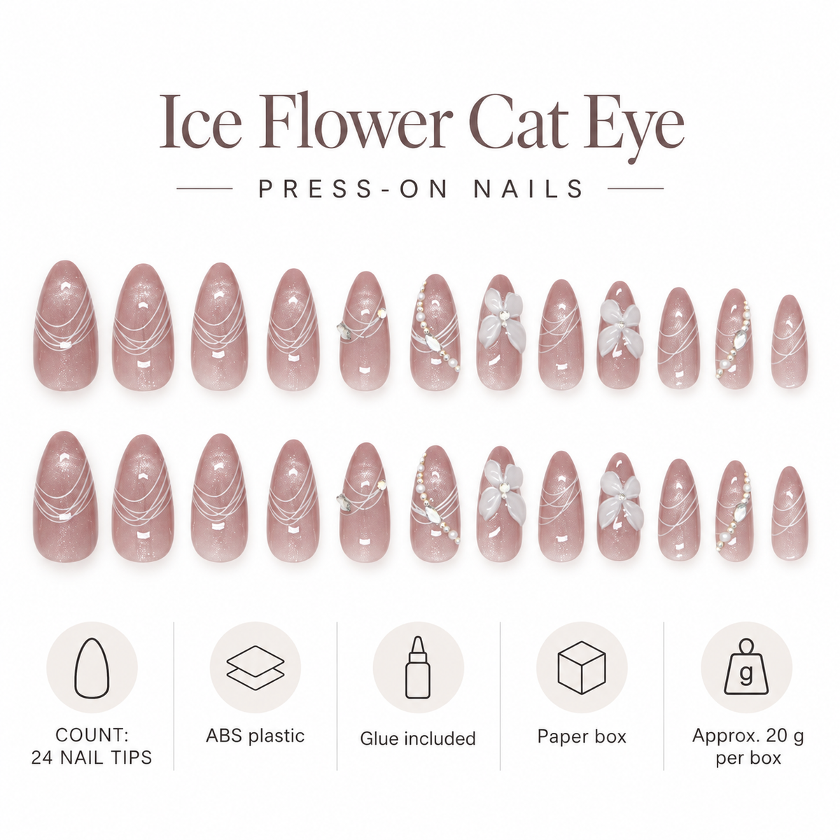 Crystal Ice Blossom Cat Eye Press On Nail Set · mproduct-93ac43f8ef7947edbd81
