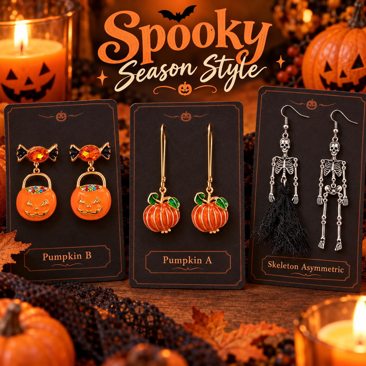 Halloween Pumpkin Skeleton Earrings Collection · mproduct-96e64d4cc4e45f1ed01a
