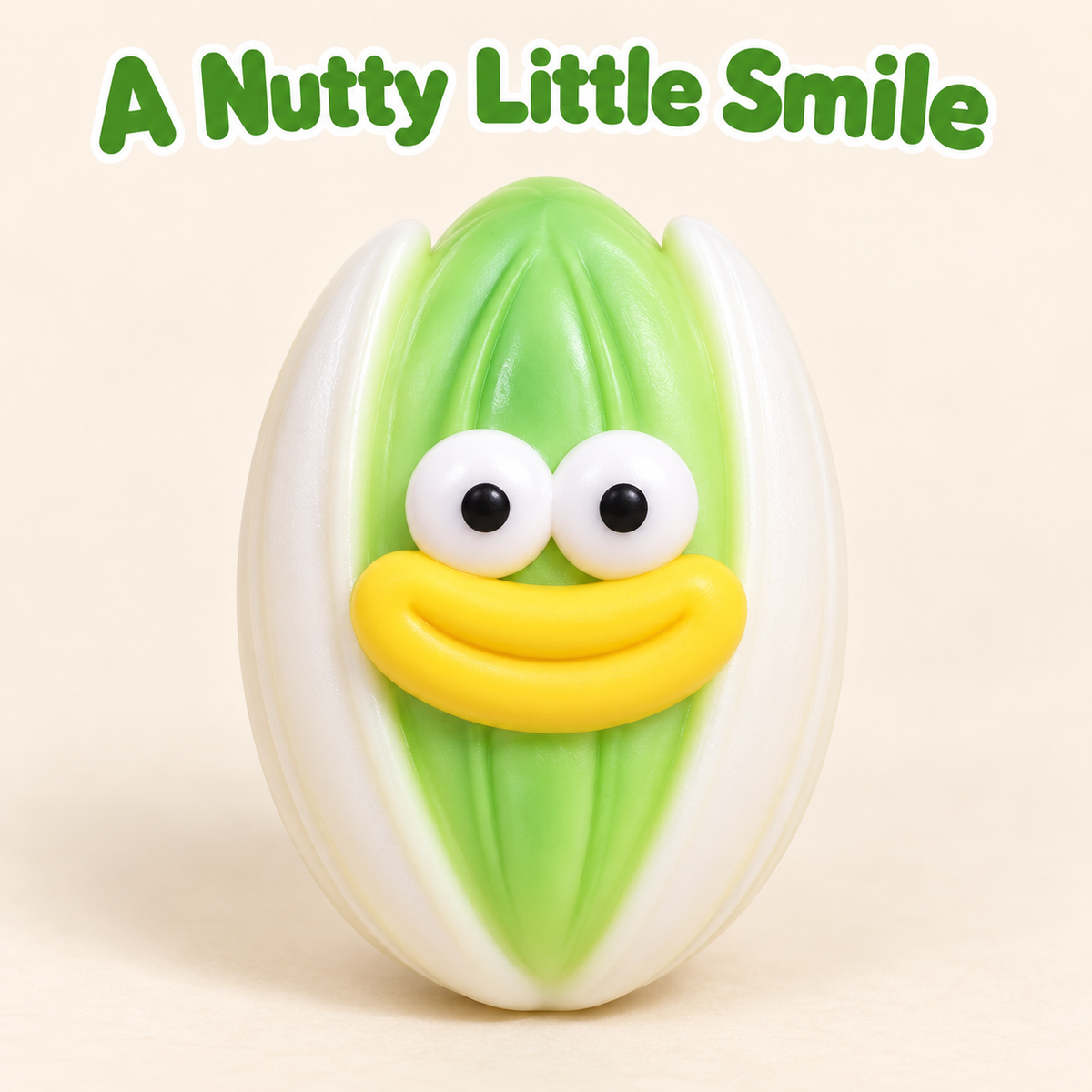 Pistachio Crunchy Squishy Toy with a Split Shell and Funny Face · mproduct-98a17906ba4d52b706c0