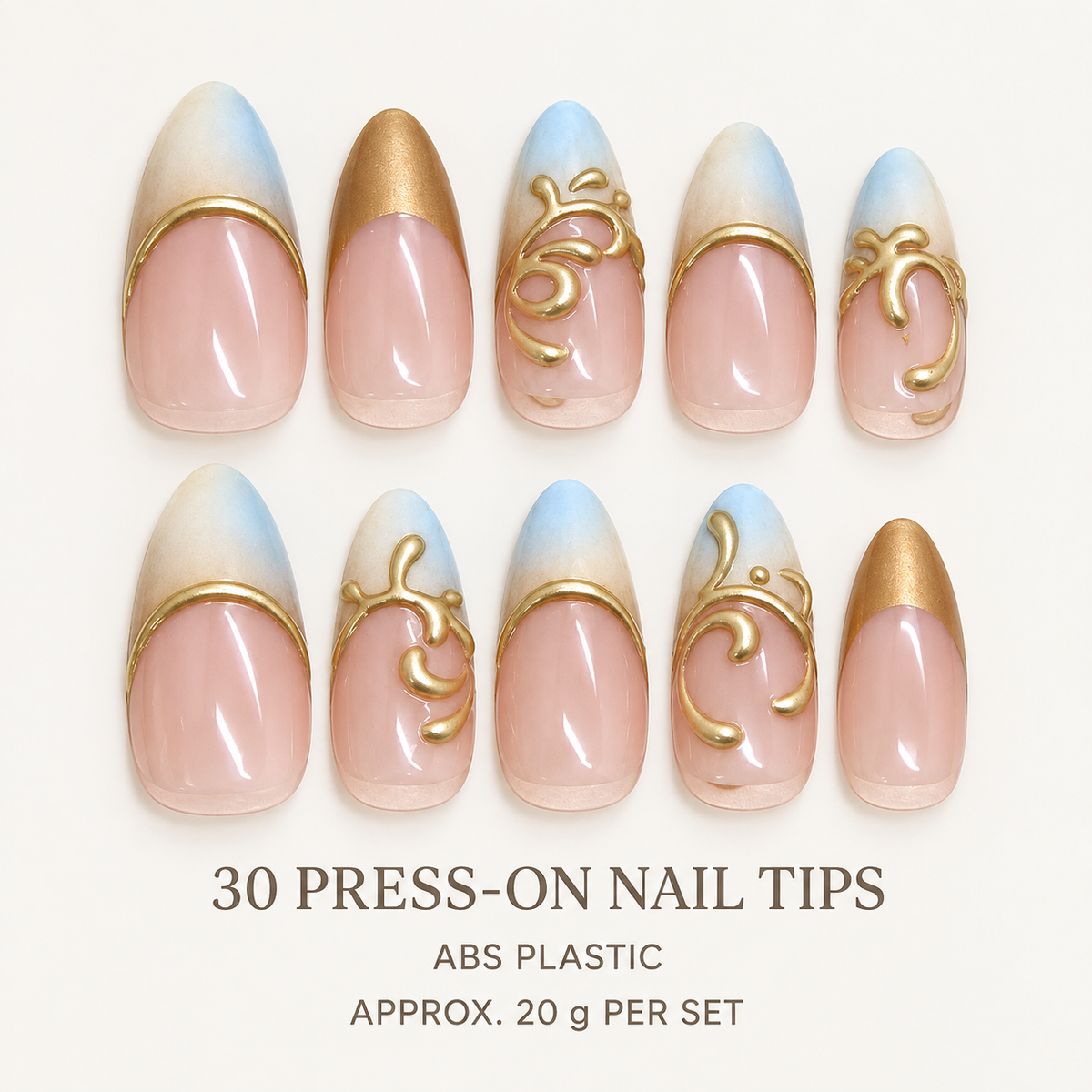 Milky Blue Gilded French Press On Nail Set · mproduct-98c0f3fe20377f865a44