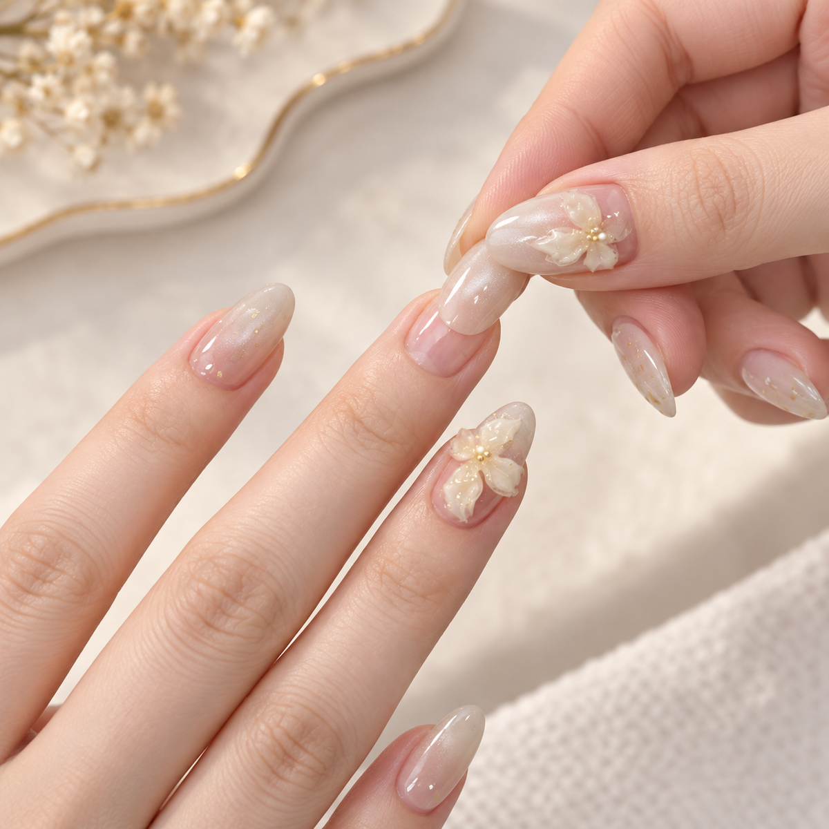 Pale Gold Ice Lily Cat Eye Press On Nail Set · mproduct-98f8918d7c61b18fed66