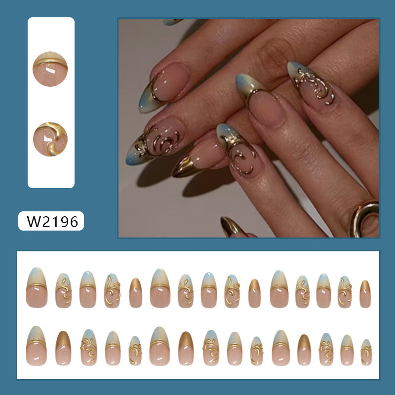 Milky Blue Gilded French Press On Nail Set · mproduct-9948cfda70d88be99c8b