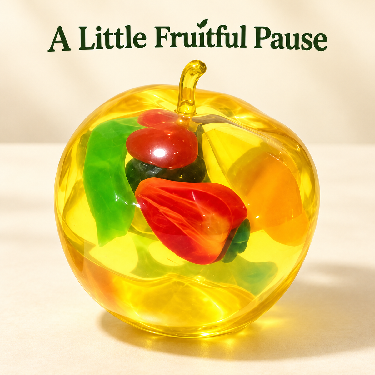 Clear Apple Squishy Toy with Colourful Fruit Shapes Inside · mproduct-999e7f05e7a18a5c131c