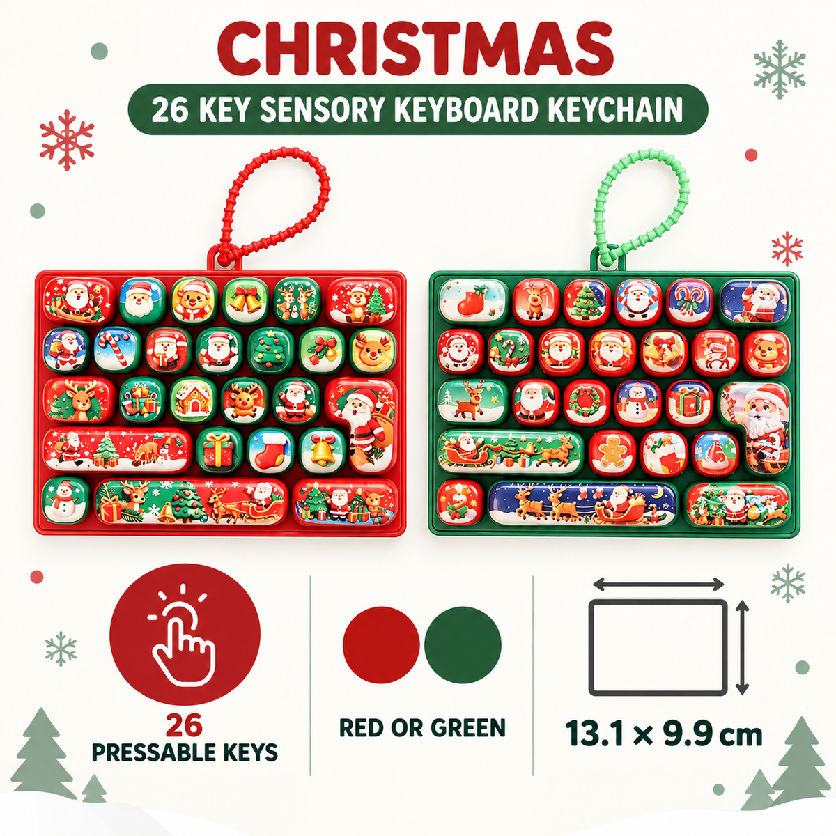 Christmas 26 Key Sensory Keyboard Keychain Red and Green · mproduct-9c96c8034803032cff54