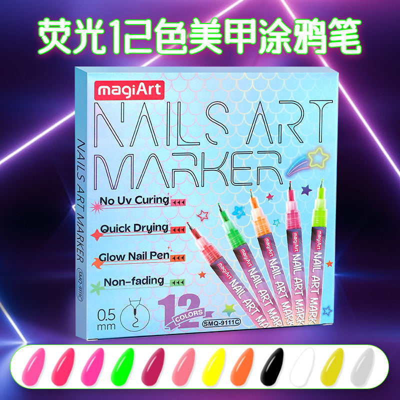 12 Color Nail Art Paint Marker Set, Classic or Dopamine Palette · mproduct-9dfde8e559d6ff433ae9