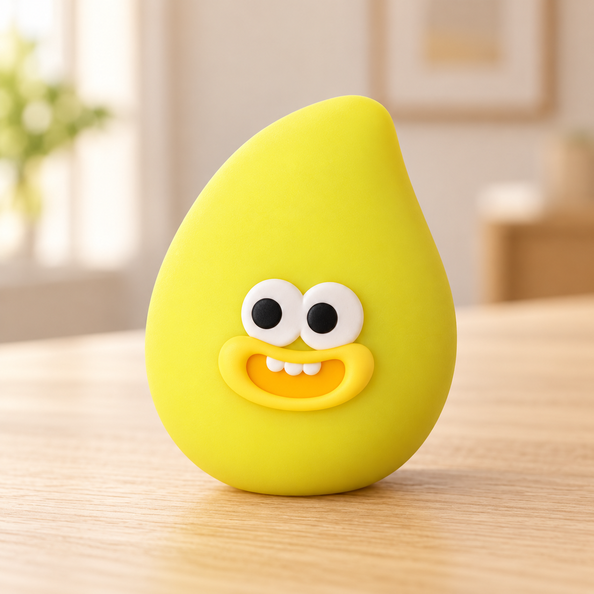 Yellow Mango Squishy Toy with a Rounded Shape and Funny Face · mproduct-a15ee78c79b1d4af2322