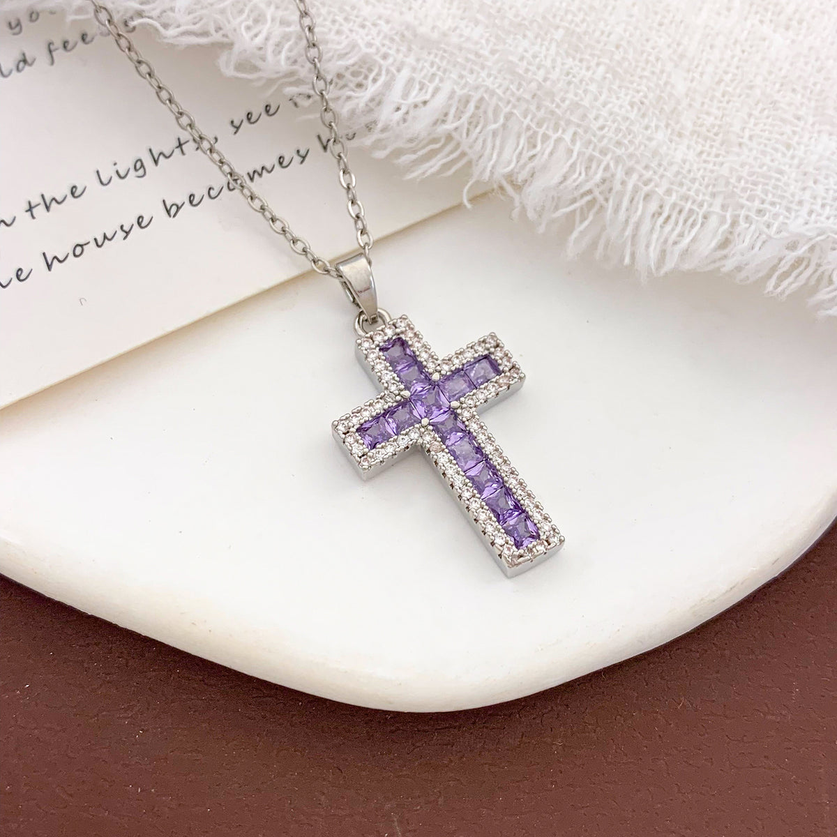 Faceted Stone Cross Necklace · mproduct-a1b8cf9a95bdb6b37f2e