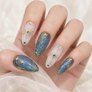 Galaxy Starlight Gilded Cat Eye Press On Nail Set · mproduct-a20ac72fea404a257c09