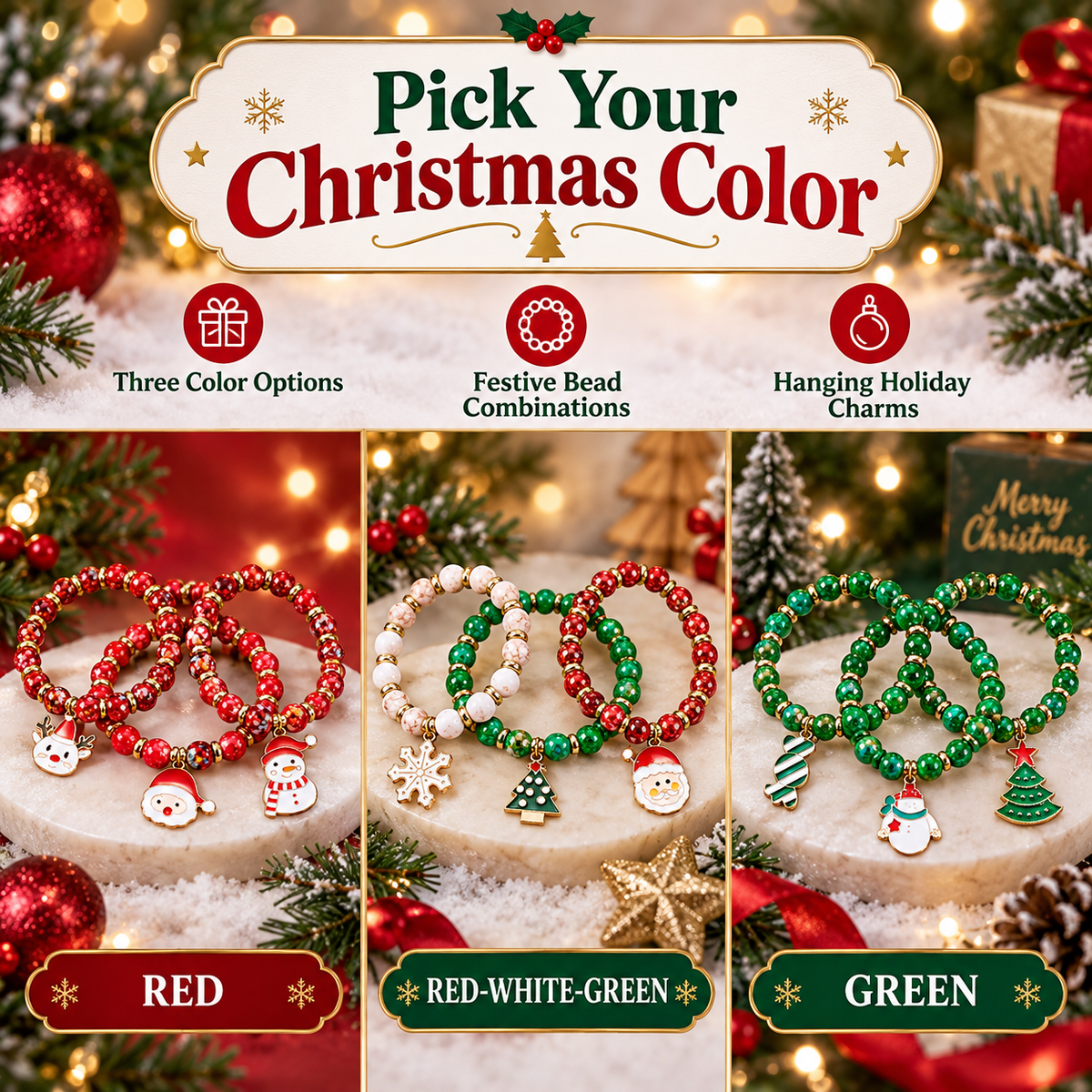 Christmas Beaded Bracelets Three Colors · mproduct-a367ce9d135990281c64