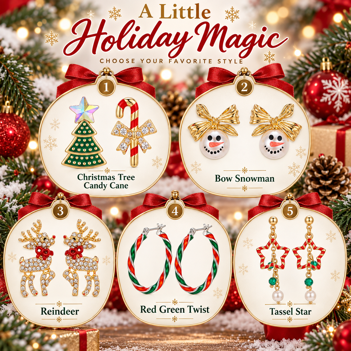 Christmas Charm Earrings Collection Five Designs · mproduct-a406119bc164d5a185c3