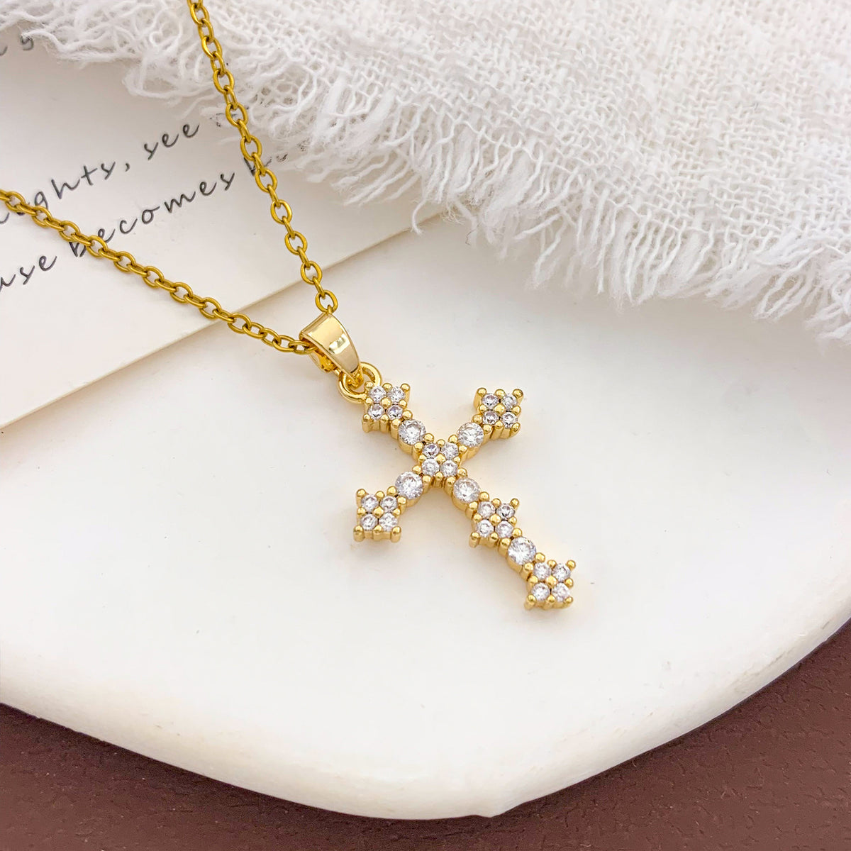 Faceted Stone Cross Necklace · mproduct-a42ea07183e3f33d4bf2