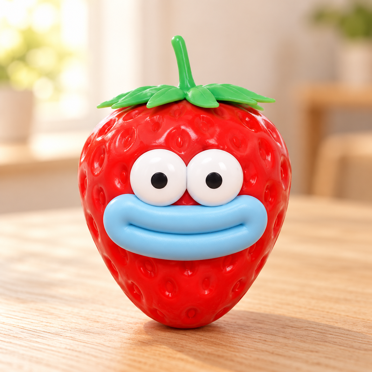 Strawberry Crunchy Squishy Toy with a Smiling Face and Leaf Top · mproduct-a5551bacd436da4fddf0